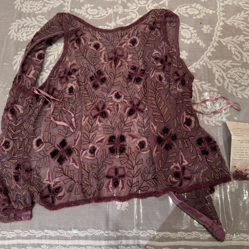 ❤️ NWT ARTISANAL HAND-EMBROIDERED 100% Silk BEADED Top - Picture 4 of 16